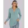 image:imageANRABESS Womens Long Sleeve Shirts 2026 Spring Fashion Dressy Casual Tops Trendy Henley Blouses Cute Work Outfits ClothesCadet Blue