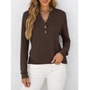 image:imageANRABESS Womens Long Sleeve Shirts 2026 Spring Fashion Dressy Casual Tops Trendy Henley Blouses Cute Work Outfits ClothesCoffee