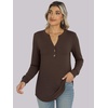 image:imageANRABESS Womens Long Sleeve Shirts 2026 Spring Fashion Dressy Casual Tops Trendy Henley Blouses Cute Work Outfits ClothesCoffee