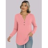 image:imageANRABESS Womens Long Sleeve Shirts 2026 Spring Fashion Dressy Casual Tops Trendy Henley Blouses Cute Work Outfits ClothesCoral Pink