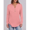 image:imageANRABESS Womens Long Sleeve Shirts 2026 Spring Fashion Dressy Casual Tops Trendy Henley Blouses Cute Work Outfits ClothesCoral Pink