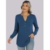 image:imageANRABESS Womens Long Sleeve Shirts 2026 Spring Fashion Dressy Casual Tops Trendy Henley Blouses Cute Work Outfits ClothesDark Blue