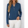 image:imageANRABESS Womens Long Sleeve Shirts 2026 Spring Fashion Dressy Casual Tops Trendy Henley Blouses Cute Work Outfits ClothesDark Blue