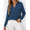 image:imageANRABESS Womens Long Sleeve Shirts 2026 Spring Fashion Dressy Casual Tops Trendy Henley Blouses Cute Work Outfits ClothesDark Blue