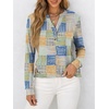 image:imageANRABESS Womens Long Sleeve Shirts 2026 Spring Fashion Dressy Casual Tops Trendy Henley Blouses Cute Work Outfits ClothesDeep Plaid  Blue