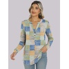 image:imageANRABESS Womens Long Sleeve Shirts 2026 Spring Fashion Dressy Casual Tops Trendy Henley Blouses Cute Work Outfits ClothesDeep Plaid  Blue