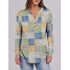 image:imageANRABESS Womens Long Sleeve Shirts 2026 Spring Fashion Dressy Casual Tops Trendy Henley Blouses Cute Work Outfits ClothesDeep Plaid  Blue