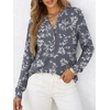 image:imageANRABESS Womens Long Sleeve Shirts 2026 Spring Fashion Dressy Casual Tops Trendy Henley Blouses Cute Work Outfits ClothesGrey White Floral