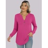 image:imageANRABESS Womens Long Sleeve Shirts 2026 Spring Fashion Dressy Casual Tops Trendy Henley Blouses Cute Work Outfits ClothesHot Pink