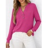 image:imageANRABESS Womens Long Sleeve Shirts 2026 Spring Fashion Dressy Casual Tops Trendy Henley Blouses Cute Work Outfits ClothesHot Pink