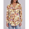 image:imageANRABESS Womens Long Sleeve Shirts 2026 Spring Fashion Dressy Casual Tops Trendy Henley Blouses Cute Work Outfits ClothesKhaki Beige Floral
