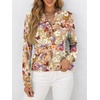 image:imageANRABESS Womens Long Sleeve Shirts 2026 Spring Fashion Dressy Casual Tops Trendy Henley Blouses Cute Work Outfits ClothesKhaki Beige Floral