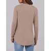 image:imageANRABESS Womens Long Sleeve Shirts 2026 Spring Fashion Dressy Casual Tops Trendy Henley Blouses Cute Work Outfits ClothesLight Brown