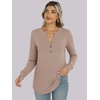 image:imageANRABESS Womens Long Sleeve Shirts 2026 Spring Fashion Dressy Casual Tops Trendy Henley Blouses Cute Work Outfits ClothesLight Brown