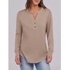 image:imageANRABESS Womens Long Sleeve Shirts 2026 Spring Fashion Dressy Casual Tops Trendy Henley Blouses Cute Work Outfits ClothesLight Brown