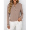 image:imageANRABESS Womens Long Sleeve Shirts 2026 Spring Fashion Dressy Casual Tops Trendy Henley Blouses Cute Work Outfits ClothesLight Brown