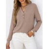 image:imageANRABESS Womens Long Sleeve Shirts 2026 Spring Fashion Dressy Casual Tops Trendy Henley Blouses Cute Work Outfits ClothesLight Brown