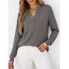 image:imageANRABESS Womens Long Sleeve Shirts 2026 Spring Fashion Dressy Casual Tops Trendy Henley Blouses Cute Work Outfits ClothesLight Taupe