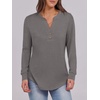 image:imageANRABESS Womens Long Sleeve Shirts 2026 Spring Fashion Dressy Casual Tops Trendy Henley Blouses Cute Work Outfits ClothesLight Taupe