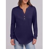 image:imageANRABESS Womens Long Sleeve Shirts 2026 Spring Fashion Dressy Casual Tops Trendy Henley Blouses Cute Work Outfits ClothesNavy Blue
