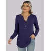 image:imageANRABESS Womens Long Sleeve Shirts 2026 Spring Fashion Dressy Casual Tops Trendy Henley Blouses Cute Work Outfits ClothesNavy Blue