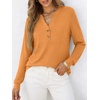 image:imageANRABESS Womens Long Sleeve Shirts 2026 Spring Fashion Dressy Casual Tops Trendy Henley Blouses Cute Work Outfits ClothesOrange