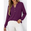 image:imageANRABESS Womens Long Sleeve Shirts 2026 Spring Fashion Dressy Casual Tops Trendy Henley Blouses Cute Work Outfits ClothesPurple
