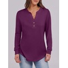 image:imageANRABESS Womens Long Sleeve Shirts 2026 Spring Fashion Dressy Casual Tops Trendy Henley Blouses Cute Work Outfits ClothesPurple