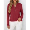 image:imageANRABESS Womens Long Sleeve Shirts 2026 Spring Fashion Dressy Casual Tops Trendy Henley Blouses Cute Work Outfits ClothesRed