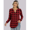 image:imageANRABESS Womens Long Sleeve Shirts 2026 Spring Fashion Dressy Casual Tops Trendy Henley Blouses Cute Work Outfits ClothesRed Black Plaid