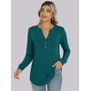 image:imageANRABESS Womens Long Sleeve Shirts 2026 Spring Fashion Dressy Casual Tops Trendy Henley Blouses Cute Work Outfits ClothesTeal