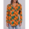 image:imageANRABESS Womens Long Sleeve Shirts 2026 Spring Fashion Dressy Casual Tops Trendy Henley Blouses Cute Work Outfits ClothesTeal Orange Floral