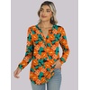 image:imageANRABESS Womens Long Sleeve Shirts 2026 Spring Fashion Dressy Casual Tops Trendy Henley Blouses Cute Work Outfits ClothesTeal Orange Floral