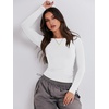 image:imageANRABESS Womens Long Sleeve Shirts Built in Bra Top  Slim Fit Crew Neck Basic Tee Soft Comfy Breathable Casual Wear Going Out Travel Daily Spring Fall Layer Trendy OutfitsWhite