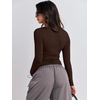 image:imageANRABESS Womens Long Sleeve Shirts Built in Bra Top  Slim Fit Crew Neck Basic Tee Soft Comfy Breathable Casual Wear Going Out Travel Daily Spring Fall Layer Trendy OutfitsBrown