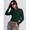 image:imageANRABESS Womens Long Sleeve Shirts Built in Bra Top  Slim Fit Crew Neck Basic Tee Soft Comfy Breathable Casual Wear Going Out Travel Daily Spring Fall Layer Trendy OutfitsForest