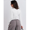 image:imageANRABESS Womens Long Sleeve Shirts Built in Bra Top  Slim Fit Crew Neck Basic Tee Soft Comfy Breathable Casual Wear Going Out Travel Daily Spring Fall Layer Trendy OutfitsWhite