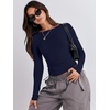 image:imageANRABESS Womens Long Sleeve Shirts Built in Bra Top  Slim Fit Crew Neck Basic Tee Soft Comfy Breathable Casual Wear Going Out Travel Daily Spring Fall Layer Trendy OutfitsNavy Blue