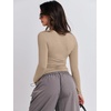 image:imageANRABESS Womens Long Sleeve Shirts Built in Bra Top  Slim Fit Crew Neck Basic Tee Soft Comfy Breathable Casual Wear Going Out Travel Daily Spring Fall Layer Trendy OutfitsLight Khaki