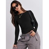 image:imageANRABESS Womens Long Sleeve Shirts Built in Bra Top  Slim Fit Crew Neck Basic Tee Soft Comfy Breathable Casual Wear Going Out Travel Daily Spring Fall Layer Trendy OutfitsBlack