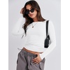 image:imageANRABESS Womens Long Sleeve Shirts Built in Bra Top  Slim Fit Crew Neck Basic Tee Soft Comfy Breathable Casual Wear Going Out Travel Daily Spring Fall Layer Trendy OutfitsWhite