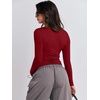 image:imageANRABESS Womens Long Sleeve Shirts Built in Bra Top  Slim Fit Crew Neck Basic Tee Soft Comfy Breathable Casual Wear Going Out Travel Daily Spring Fall Layer Trendy OutfitsRed