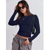image:imageANRABESS Womens Long Sleeve Shirts Built in Bra Top  Slim Fit Crew Neck Basic Tee Soft Comfy Breathable Casual Wear Going Out Travel Daily Spring Fall Layer Trendy OutfitsNavy Blue