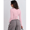 image:imageANRABESS Womens Long Sleeve Shirts Built in Bra Top  Slim Fit Crew Neck Basic Tee Soft Comfy Breathable Casual Wear Going Out Travel Daily Spring Fall Layer Trendy OutfitsLight Pink