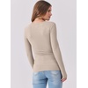 image:imageANRABESS Womens Long Sleeve Shirts Scoop Neck Ribbed Knit Slim Fitted Tops Casual Basic Tee 2026 Fall Fashion Outfits ClothesBeige