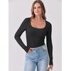 image:imageANRABESS Womens Long Sleeve Shirts Scoop Neck Ribbed Knit Slim Fitted Tops Casual Basic Tee 2026 Fall Fashion Outfits ClothesBlack
