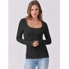image:imageANRABESS Womens Long Sleeve Shirts Scoop Neck Ribbed Knit Slim Fitted Tops Casual Basic Tee 2026 Fall Fashion Outfits ClothesBlack