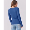image:imageANRABESS Womens Long Sleeve Shirts Scoop Neck Ribbed Knit Slim Fitted Tops Casual Basic Tee 2026 Fall Fashion Outfits ClothesBlue