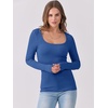 image:imageANRABESS Womens Long Sleeve Shirts Scoop Neck Ribbed Knit Slim Fitted Tops Casual Basic Tee 2026 Fall Fashion Outfits ClothesBlue