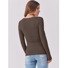 image:imageANRABESS Womens Long Sleeve Shirts Scoop Neck Ribbed Knit Slim Fitted Tops Casual Basic Tee 2026 Fall Fashion Outfits ClothesCoffee